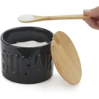 Balvi Suikerpot Suiker Keramiek/Bamboe - Zwart