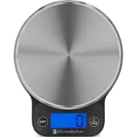 Kitchenbrothers Keukenweegschaal - Weegschaal Keuken Digitaal - 1 g tot 6 kg - Tarra Functie - Inclusief Batterijen - RVS/Zwart