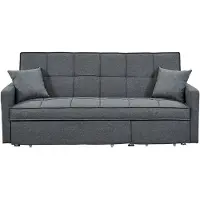 Vente-unique Driezits bedbank van stof CANETTI - Grijs