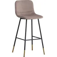 Bronx71 Velvet barkruk Mikky taupe 68 - 79 cm - Barkrukken set van 4 - barstoel