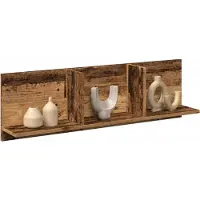 vidaXL Wandkast 100x16,5x30 cm bewerkt hout oud houtkleurig