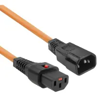 ACT AK5036 Netsnoer C13 IEC Lock | C14 | Oranje | 1 meter