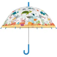 Esschert Design Paraplu voor kinderen - transparant - zeedieren thema - Dia 70 cm - automatisch