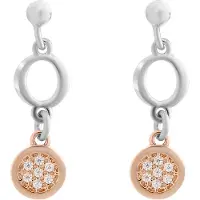 Orphelia 'Maite' Dames 925 Sterling Zilveren Dangle Oorbellen - Zilver/Roze ZO-7376