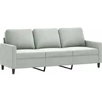vidaXL Driezitsbank 180 cm fluweel lichtgrijs