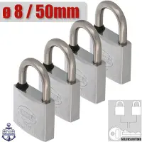 AMIG Hangslot Set 4 Stuks - Gelijksluitende Sloten - RVS AISI 316 - Ø8mm / 50x78mm - Buitengebruik