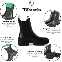 Tamaris chelsea boots van echt rundleer