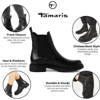Tamaris Boots 'Stiefel Damen 1-25427-41 001 Echtleder in schwarz' zwart