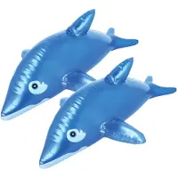Henbrandt Opblaasbare dieren - 2x - dolfijn - blauw - pvc - 53 cm - decoratie - zeedieren - vissen - tropische Hawaii thema decoraties