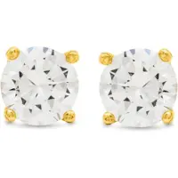 Luxenter oorbellen, Basis 925 Sterling Zilver en Briljant Zirkonia afgewerkt in 18 karaat geelgoud
