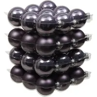 Othmar decorations 72x stuks Kerstversiering kerstballen lila paars van glas - 6 cm - mat/glans - Kerstboomversiering