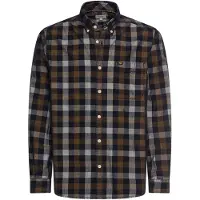 Camel active Overhemd bruin wit geruit button-down collar