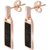 Orphelia Dames 925 Sterling Zilveren Dangle Oorbellen - Zwart/Rosé ZO-6045