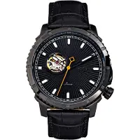 REIGN Bauer automatisch semi-skelet lederen band horloge