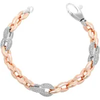 Orphelia Dames 925 Sterling Zilveren Armband - Roze ZA-7160