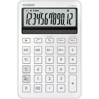 Casio MS-200DQ bureaucalculator, 12-cijferig, LC-display, belastingberekening, winstberekening, batterij/solobedrijf, B 101 x H 154,5 mm, wit