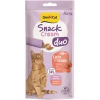 GimCat 8x Kattensnack Cream Duo Zalm & Tomaat 6 X 15 Gr