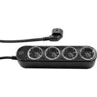 Shelly Smart stekkerdoos | Power Strip Gen4 | inclusief energiemeter | Max. 3680 W | WiFi | Zwart