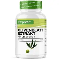 Vit4ever Olijfbladextract - 180 capsules met elk 650 mg - Olijfbladextract met 40% Oleuropein = 260 mg - Hooggedoseerd - Veganistisch -