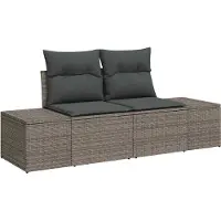 vidaXL Tuinbank Set 14 st 13-Aantal zitplaatsen Grijs Poly rattan