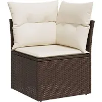 vidaXL 9-delige Loungeset met kussens poly rattan bruin