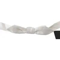 Dolce&Gabbana Wit 100% Zijde Slim verstelbare Hals Papillon Heren Stropdas