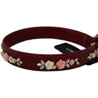 Dolce&Gabbana Vrouwen rood leer gebloemde tas accessoire schouderriem