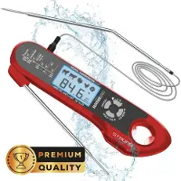 KitchenLove Vleesthermometer - Digitale BBQ Thermometer - Oventhermometer met Externe Sonde - Rood