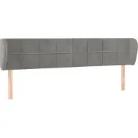vidaXL Hoofdbord met randen 203x23x78/88 cm fluweel lichtgrijs