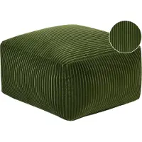 Beliani MUKKI - Poef - Donkergroen - Corduroy