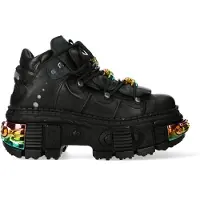New rock Platform leren enkellaarzen-WALL106-S23