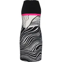 Conquista Zwarte jersey jurk met A-lijn en print