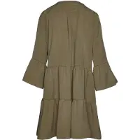 Conquista Khaki jurk met geplooide naden