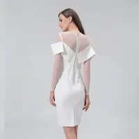 Smart & Joy Bardot halslijn bodycon jurk in jersey en tule