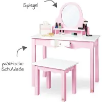 Pinolino Kinderkaptafel Jasmin incl. krukje, roze