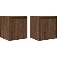 vidaXL Nachtkastjes 2 st wandgemonteerd 38x34x40 cm bruin eikenkleur
