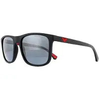 Emporio Armani Zonnebril 4129 50016G Mat Zwart Light Grijs Mirror Zwart
