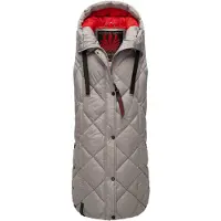 NAVAHOO Bodywarmer 'Schnuckel' stone grey / grenadine / zwart