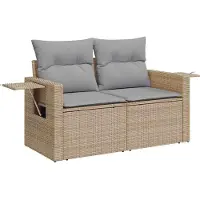 vidaXL Tuinbank Set 10 st 7-Aantal zitplaatsen Beige en Lichtgrijs
