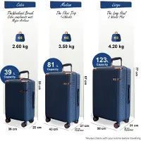 Infinity Leather Uitbreidbare marineblauwe harde koffer met 8 wielen voor op reis