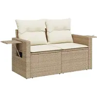 vidaXL Tuinbank Set 9 st 6-Aantal zitplaatsen Beige en Crème