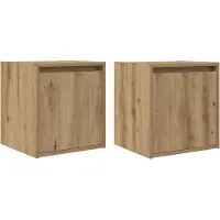 vidaXL Nachtkastjes 2 st wandgemonteerd 38x34x40 cm artisanaal eiken
