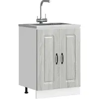 vidaXL Spoelbakonderkast Kalmar 60x46x81,5cm bewerkt hout grijs sonoma