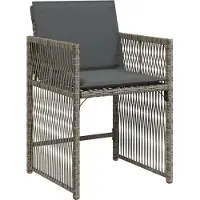 vidaXL 13-delige Tuinset met kussens poly rattan grijs