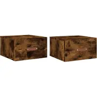 vidaXL Nachtkastjes 2 st wandgemonteerd 35x35x20 cm gerookt eikenkleur