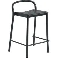 Muuto Linear Steel Counter Bar Stool Antracite Black | 65 cm