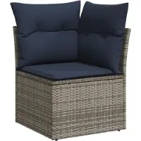 vidaXL 8-delige loungeset voor de tuin met kussens, grijs, kunststof vlechtwerk