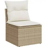 vidaXL Tuinbank Set 4 st Beige poly rattan