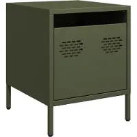 vidaXL Nachtkastjes 2 st 35x39x43,5 cm staal olijfgroen