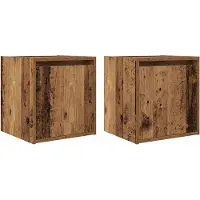 vidaXL Nachtkastjes wandgemonteerd 2 st 38x34x40 cm oud houtkleurig